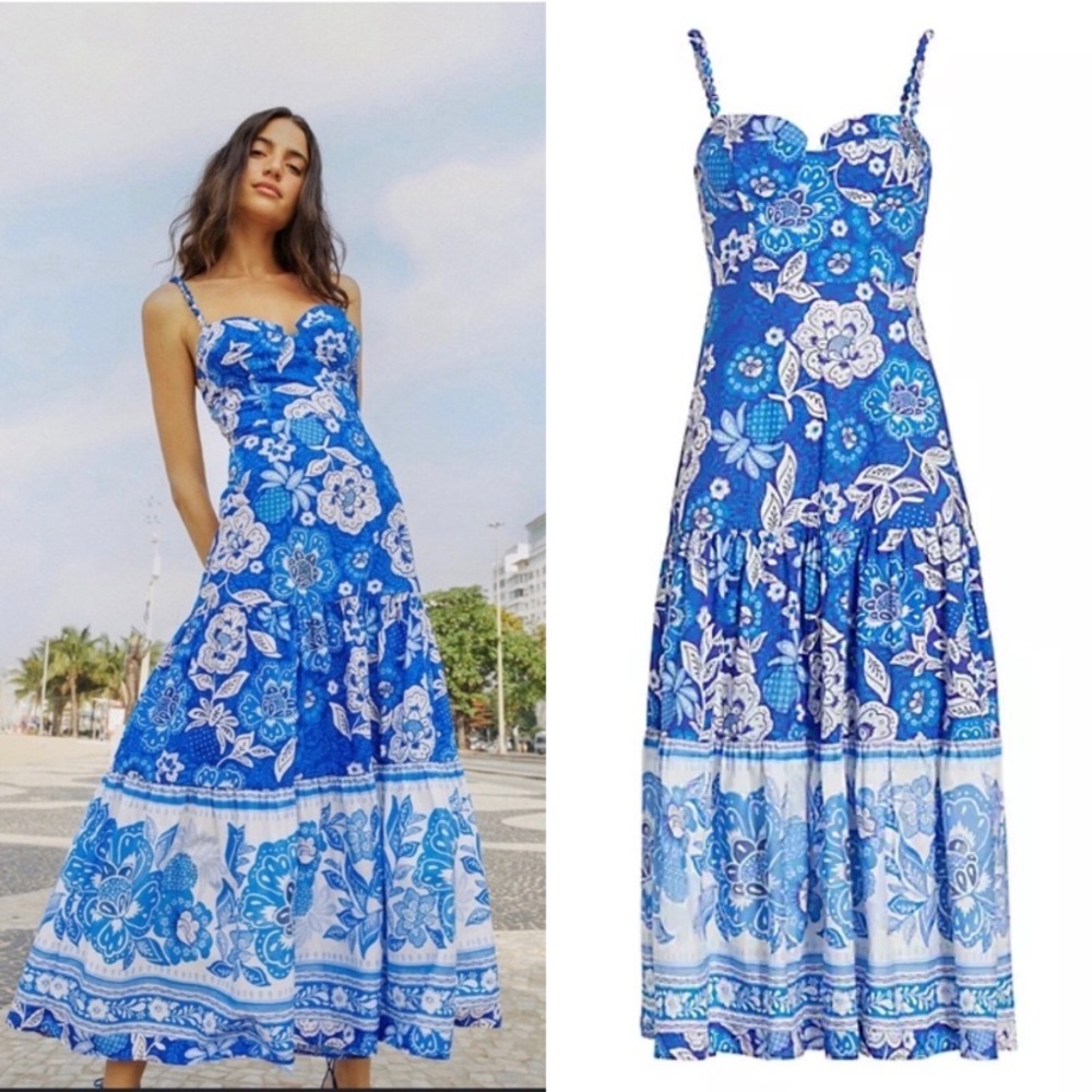 Farm Rio Full of Flowers Cotton Midi Dress​